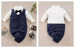 0-18m roupas para recém-nascidos cavalheiro bonito terno de festa formal algodão confortável macio primavera e outono manga comprida bodysuit do bebê - comprar online