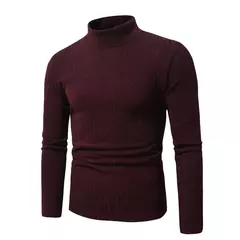 Pulôveres masculinos de malha com pescoço simulado, macacões quentes, moletom casual, casacos luxuosos, pull suéteres, outono, 2022 - comprar online