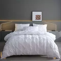 Monocromático confortável Quilt Cover para adultos, roupa de cama, White Bed Cover, fronha, Queen e King Duvet Cover Set, luxo, novo, 3PCs - comprar online