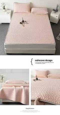 Verão resfriamento acolchoado colchão protetor capa látex engrossado respirável colchão topper para único duplo rainha rei tamanho cama na internet