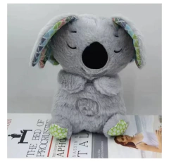 Baby Breath Bear Calmante Otter Plush Toy, Criança Calmante Música, Companheiro do sono, Som e Luz, Presentes de boneca