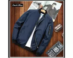 Jaqueta bomber leve masculina, casaco com zíper e bolsos, corta-vento esportivo, roupas casuais, primavera, outono