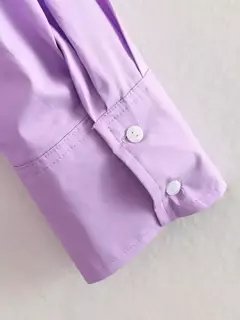 Imagem do TRAF-Camisa multicolor de botões para mulheres, blusa de manga comprida, blusas extragrandes, streetwear feminino, verão
