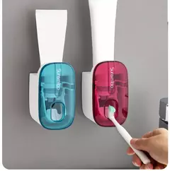 Imagem do 1 PCS Dispensador Automático Creme Dental Acessórios Do Banheiro Wall Mount Preguiçoso Creme Dental Squeezer Suporte Escova