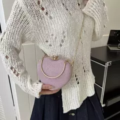 Bolsa de metal brilhante em forma de coração para mulheres, bolsa de ombro, bolsa crossbody, corrente, luxo, senhora, moda - comprar online