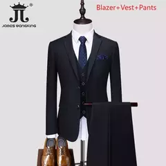 Smoking fino monocromático masculino, terno formal casual, vestido de noiva do noivo, baile e festa boutique, negócios e escritório, colete blazer e calças, M-5XL - Wolf Magazine