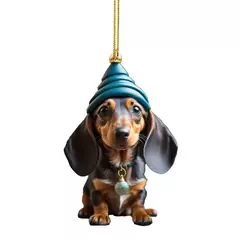Desenhos animados Cute Dog Natal Enfeites, Xmas Tree Pendant, Fun Dachshund, Pendurado Decoração Presente, Fontes do partido, Casa, Decoração do carro - comprar online