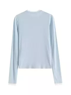 Imagem do FSLE-Camisola de lã de manga comprida feminina, top fino, macio, pulôver fino, senhora do escritório, outono, 24FS13096
