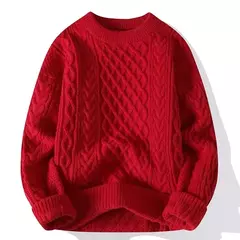 Camisola coreana masculina, pulôveres de malha quente, moletons casuais soltos, jumper de malha, roupas masculinas de streetwear, outono inverno - Wolf Magazine