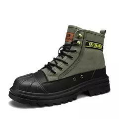 Botas de vaqueiro casuais masculinas, Sapatos de segurança plataforma para trabalho, Botas táticas militares, Montanhismo ao ar livre, Inverno - loja online