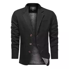 Primavera e Outono Novos Homens Retro Cor Sólida Terno de Negócios Largo Solto Três-breasted Terno Multi-bolso Ocasional Regular Jacket Coat