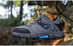 Imagem do Ténis de couro respirável masculino, sapatos casuais, sapatos de caminhada confortáveis, antiderrapantes, exterior, caminhada, moda, novo