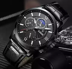 LIGE-Relógio de quartzo de couro marrom de luxo masculino, relógio impermeável, relógios esportivos, marca superior, casual, novo, 2022