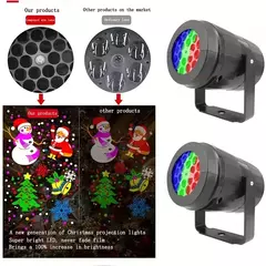 Projetor Laser LED Snowflake, impermeável Girando Luzes Do Palco, Decoração De Natal, 16 Padrões - loja online