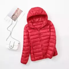 Casaco fino leve com capuz de pato para mulheres, casaco curto fino, streetwear quente, branco, plus size, casacos, outono, inverno, 2023 - loja online