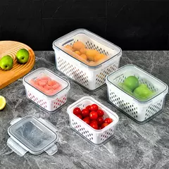 Caixa De Armazenamento De Geladeira, Organizador De Geladeira, Legumes Frescos, Caixas De Frutas, Cesta De Drenagem, Despensa, Organizador De Cozinha