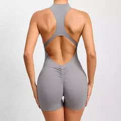 Macacão esportivo feminino com zíper, macacão fitness, roupas de treino, conjunto esportivo, roupas de ioga, azul, vermelho, rosa, curto, novo, 2022 - loja online