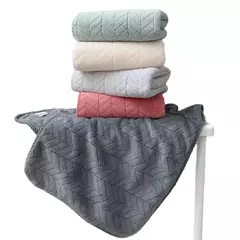 Imagem do Toalha De Banho De Algodão De Veludo Coral Grosso, Aumenta A Absorção De Água, Afinidade Macia Do Adulto, Doméstico, Secagem Rápida