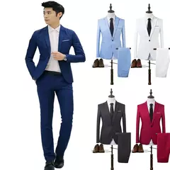 Blazer e calça formal masculino, terno, jaqueta, casaco, calças, smalking, casamento, fino, vestido de negócios, roupas, 2 peças por conjunto na internet