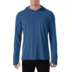 TACVASEN-Homens à Prova de UV Hoodie Manga Longa, Proteção Solar Camisetas, Respirável, Leve, Secagem Rápida, Casual Camisetas Masculinas