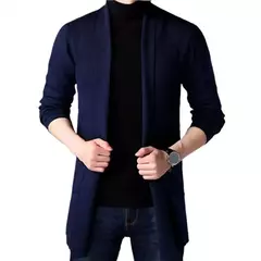 Cardigan de tricô masculino, suéter útil, casaco todo, outono e inverno