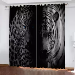 3D Printed Rose Shading Window Curtain para crianças, leão, tigre, lobo, animal, sala de estar, quarto, cozinha, porta, salão, decoração de casa na internet