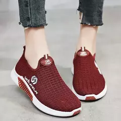 Tênis casual de malha respirável feminino, tênis de fundo macio, tênis de coco na moda, verão, novo na internet
