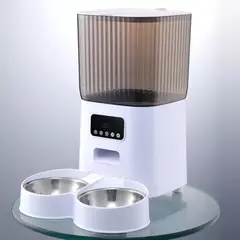 Alimentador automático para animais de estimação, 5l, com câmera, alimentador automático para gatos, dispensador inteligente de comida para cães, temporizador wi-fi, tigela de alimentação de aço inoxidável (sem plugue 5v 2a) - loja online