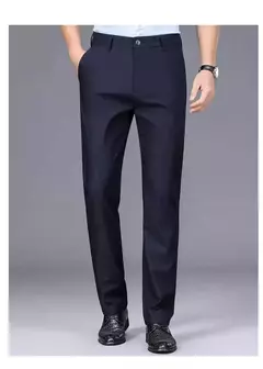 Calça stretch preta monocromática masculina, calça casual inteligente, secagem rápida, coreana, reta, escritório, primavera, outono, nova - loja online