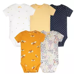 Baby Boy e Girl's Summer Macacões, Bodysuit Toddler, 100% Algodão, Conjunto de Roupas Recém-nascidas, Macacão Infantil, 6-24 Meses, 5Pcs por Lote na internet