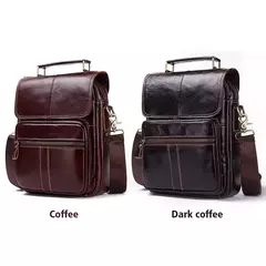 HUMERPAUL-Bolsa de ombro para homens, couro genuíno, bolsa retro, bolsa crossbody, grande capacidade, bolsa de viagem para mensageiro - comprar online