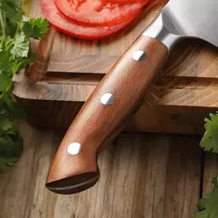 HEZHEN-Aço e Madeira Red Handle Kitchen Knife Set, Tesoura Titular, Nitidez Rod, Acessórios, 1.4116 Aço, 8 PCs na internet