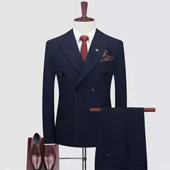 Vestido de smoking de casamento de três peças para homens, terno de negócios, social, cor sólida, trespassado, noivo, moda, jaqueta, calça, colete, novo na internet
