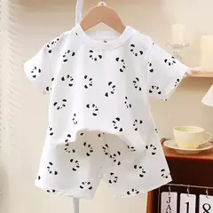 Conjunto de pijama infantil de cor sólida, roupa confortável para crianças, meninas e meninos, roupas de verão, novo - loja online