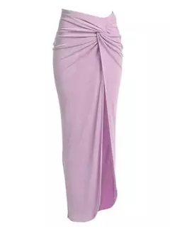 Biquíni feminino com cabeçada oca, peça única retrô elegante, cor fresca, gradiente sólido com saia elástica, moda banho, 2024