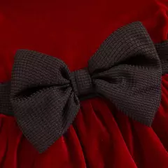 MISOWMNJOY-Romper de veludo com bowknot para bebês, vestido de festa de Natal, roupas recém-nascidas, macacão de manga comprida