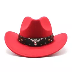 Mulheres e Homens Lã Ocidental Chapéu de Cowboy, Cavalheiro Senhora Jazz Cloche Sombrero Bonés, Tamanho Grande, Inverno, Outono, Novo, 2 - comprar online