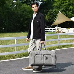 Imagem do Sacos Duffel Dobrável com Compartimento De Sapatos, Saco De Armazenamento De Viagem Overnight Resistente A Rasgo, Organizador De Roupas, Impermeável