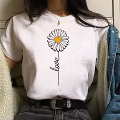Maycaur-t-shirt de manga curta com estampa em margarida para mulheres, harajuku, anos 90, streetwear, engraçado, bonito, verão