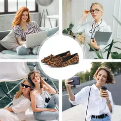 Sapatos baixos com estampa leopardo para mulheres, nó borboleta, dedo apontado, salto baixo, mocassins casuais, calçado de caminhada - loja online