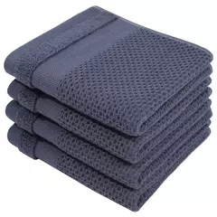 Imagem do Homaxy-Super Absorvente Algodão Toalhas De Cozinha, Toalha De Microfibra Macia, Secagem Rápida, Lavar Pano De Limpeza, Doméstico, 4Pcs