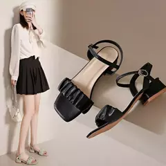 Sandálias de salto alto com saia feminina, com linha, sapatos glamorosos, estilo fada, casual, novo, verão, 2022, solteiro - Wolf Magazine