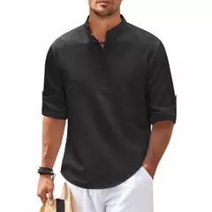 Camisa casual de linho masculina, blusa feminina, camisa feminina, camisas femininas, tops de manga longa, novo, 2022 - Wolf Magazine