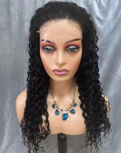 Afro kinky peruca natural preto perucas de renda sintética onda água hd perucas dianteiras do laço profundo encaracolado perucas baratas para mulher alta qualidade - comprar online