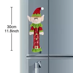 Imagem do 2024 capas de alça de natal para geladeira forno de microondas papai noel máquina de lavar louça maçaneta da porta capa festa de natal decoração de ano novo