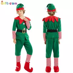 Crianças e adultos Fantasias de Elfo de Natal, Trajes de Papai Noel, Elfos Verdes, Cosplay Halloween, Novos Produtos, 2022 - loja online