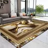 Tapete dourado de luxo moderno para sala de estar, Decoração abstrata, Tapetes