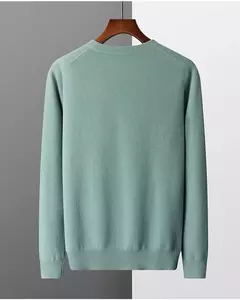 Suéter de cashmere com decote em v masculino espesso solto, lã de cor sólida, malha, casual para negócios novo, outono e inverno - comprar online