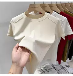 Aossviao verão branco camiseta de algodão feminino de manga curta estudante versátil solto meia manga camiseta harajuku tendência superior na internet