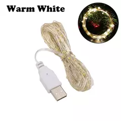USB LED String Lights para Decoração de Natal, Impermeável Fairy Lights, Cobre Silver Wire, Guirlanda de Luz, Festa de casamento, 1 m, 2 m, 3 m, 5m na internet